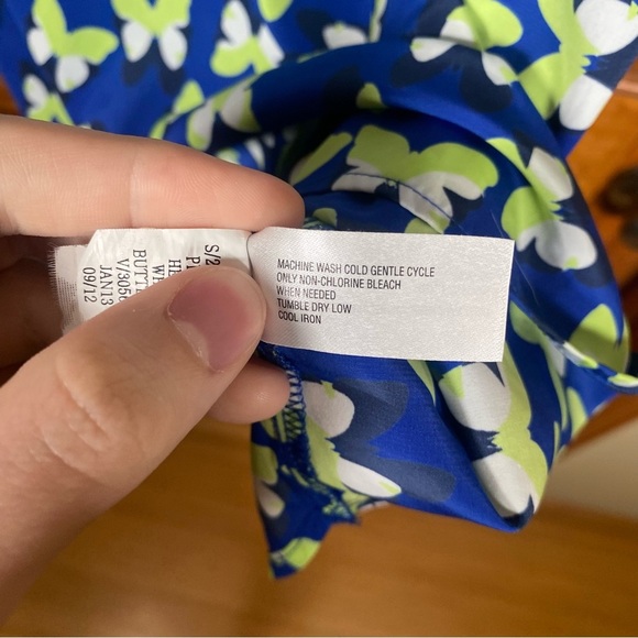 GAP Printed Butterfly Long Sleeve Tunic Dress Henley Crew Neck - Picture 8 of 9